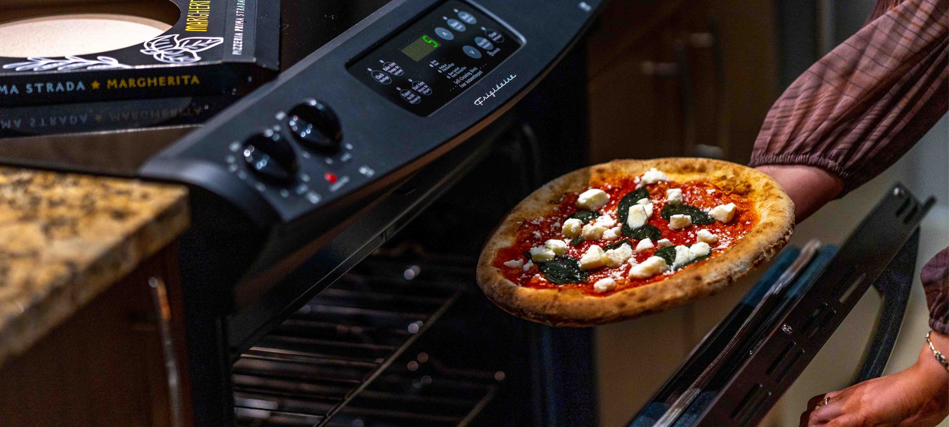 A Pizza On A Stove